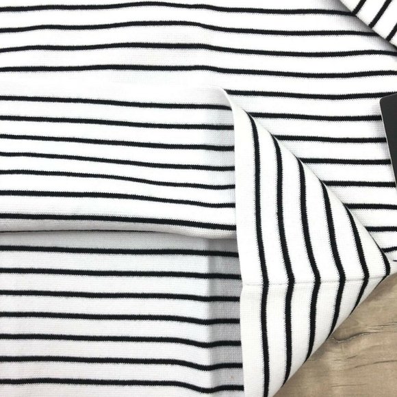 Rondina $195 Boat Neck Crop Knit Top Striped Black - Picture 10 of 12